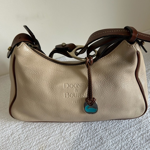 Dooney & Bourke Handbags - Vintage Dooney & Bourke All-Weather Bone Cream and Brown Women's Hobo Should Bag
